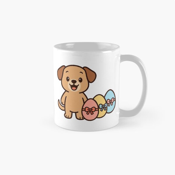 Item preview, Excited Puppy Beside Pastel Easter Eggs – Sweet Spring Celebration Illustration designed and sold by Confuzz1ed.