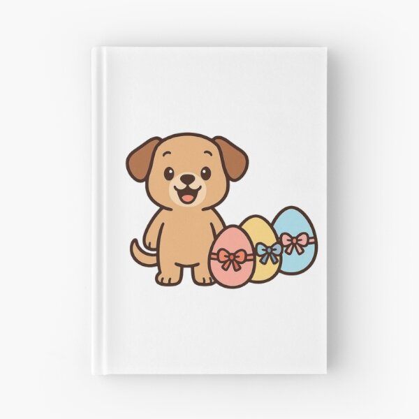 Item preview, Excited Puppy Beside Pastel Easter Eggs – Sweet Spring Celebration Illustration designed and sold by Confuzz1ed.