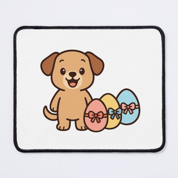 Item preview, Excited Puppy Beside Pastel Easter Eggs – Sweet Spring Celebration Illustration designed and sold by Confuzz1ed.