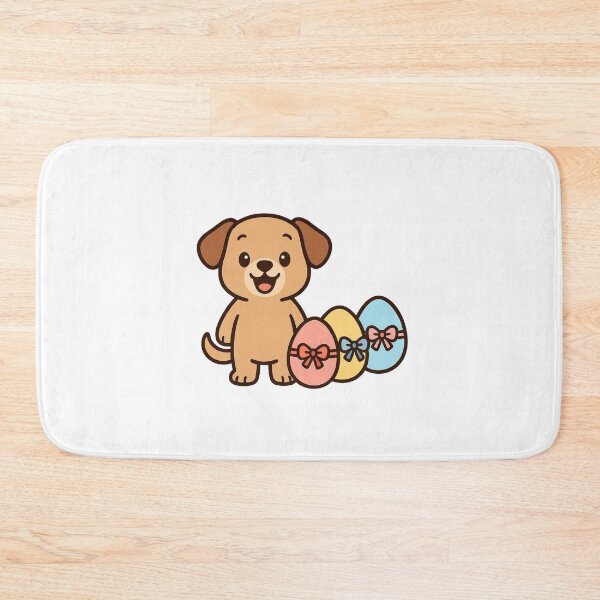 Item preview, Excited Puppy Beside Pastel Easter Eggs – Sweet Spring Celebration Illustration designed and sold by Confuzz1ed.
