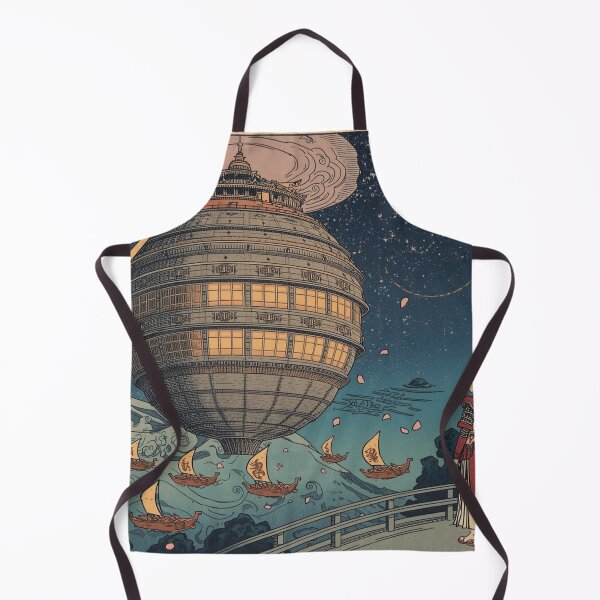 Item preview, Ukiyo‑e Space Fortress Art Print – Japanese Woodblock Sci‑Fi Lantern World designed and sold by Vandy Fullam.