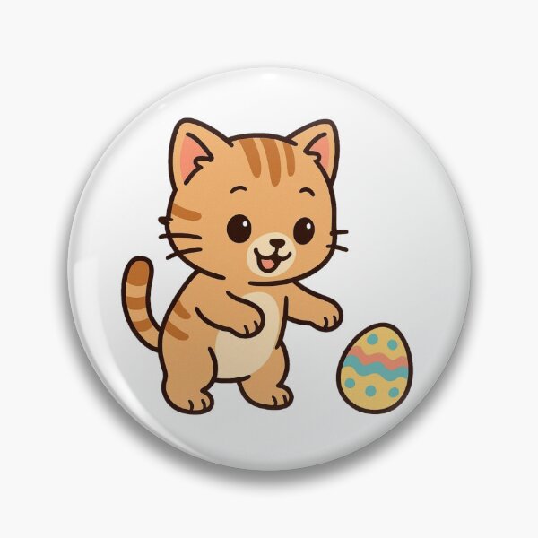 Item preview, Playful Kitten Batting Easter Egg – Adorable Spring Holiday Illustration designed and sold by Confuzz1ed.