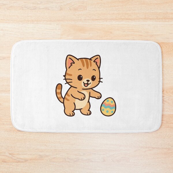 Item preview, Playful Kitten Batting Easter Egg – Adorable Spring Holiday Illustration designed and sold by Confuzz1ed.