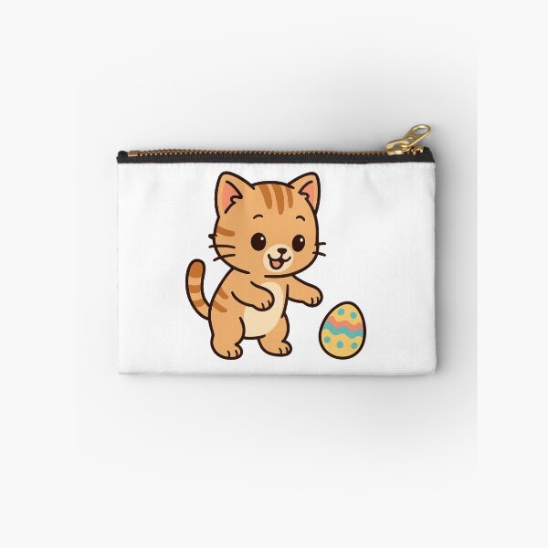 Item preview, Playful Kitten Batting Easter Egg – Adorable Spring Holiday Illustration designed and sold by Confuzz1ed.