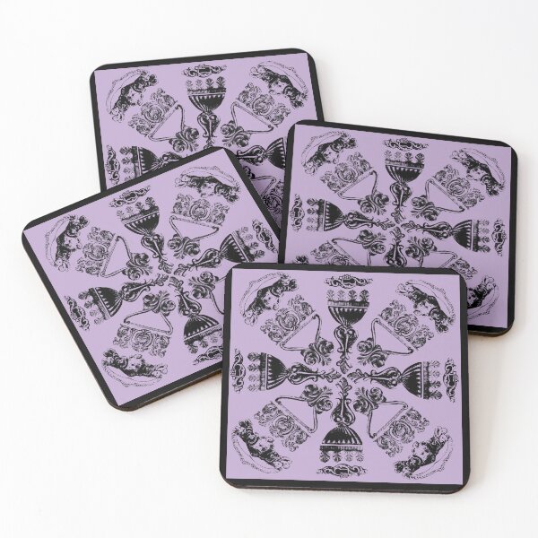 Item preview, Antique Furniture Decorations Radial Black on Mauve designed and sold by Digitalmyth's Designs.