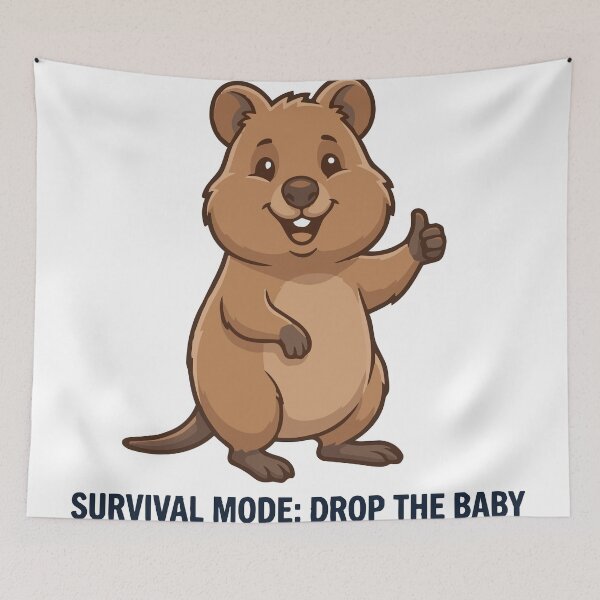Item preview, Survival Mode Activated Funny Quokka Mother designed and sold by Petzzz.