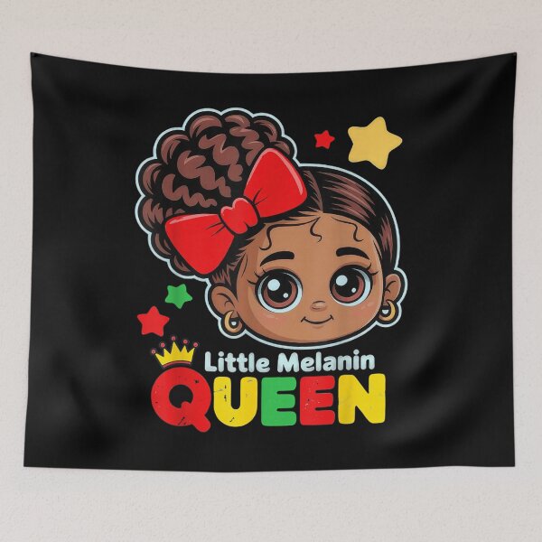 Item preview, Little Melanin Queen Cute Girl With Red Bow Black Girl Magic designed and sold by PonyRoniku.