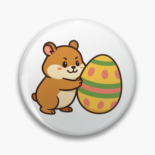 Item preview, Determined Hamster Rolling Giant Striped Easter Egg – Cute Spring Animal Illustration designed and sold by Confuzz1ed.