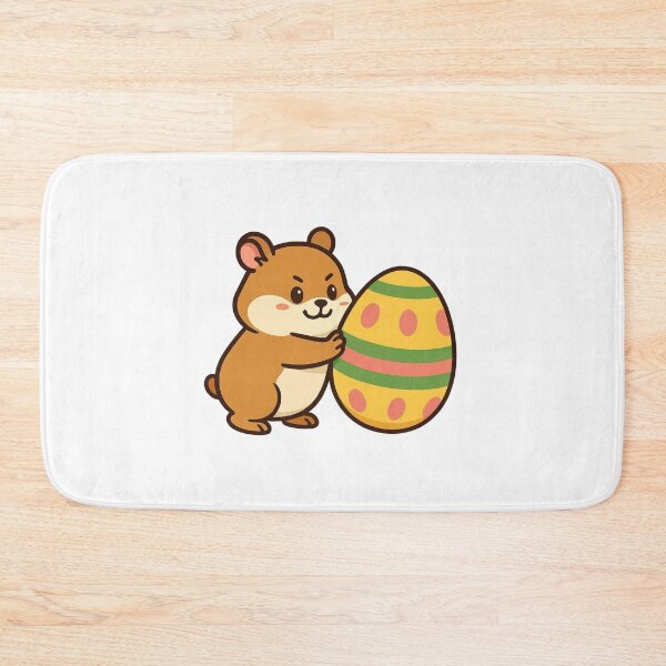 Item preview, Determined Hamster Rolling Giant Striped Easter Egg – Cute Spring Animal Illustration designed and sold by Confuzz1ed.