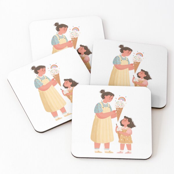 Item preview, Sweet Motherhood Ice Cream Date Whimsical Mother's Day Illustration designed and sold by BigStar-Cart.