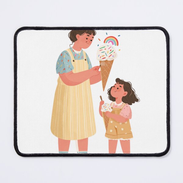 Item preview, Sweet Motherhood Ice Cream Date Whimsical Mother's Day Illustration designed and sold by BigStar-Cart.