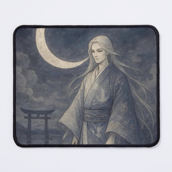 Item preview, Tsukuyomi Moon God Japanese Mythology Art designed and sold by mythographiaart.