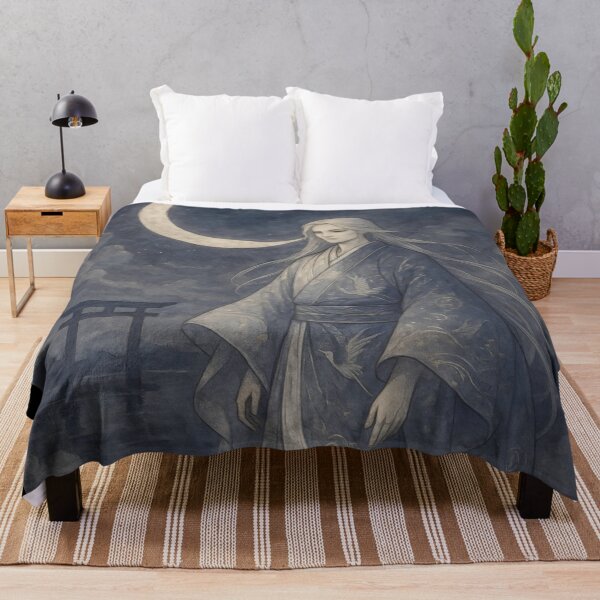 Item preview, Tsukuyomi Moon God Japanese Mythology Art designed and sold by mythographiaart.