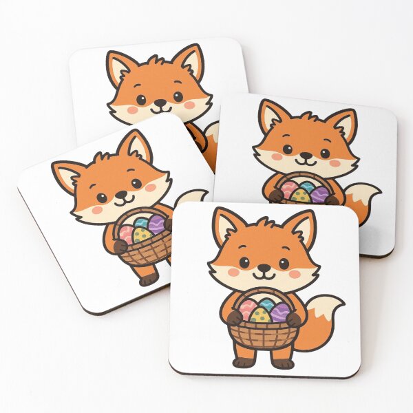 Item preview, Playful Fox Carrying Easter Egg Basket – Whimsical Spring Animal Illustration designed and sold by Confuzz1ed.