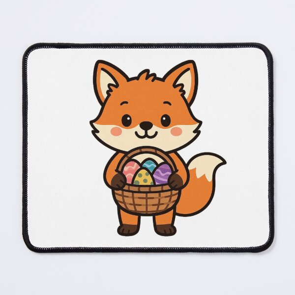 Item preview, Playful Fox Carrying Easter Egg Basket – Whimsical Spring Animal Illustration designed and sold by Confuzz1ed.