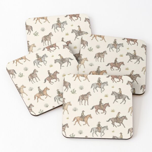 Item preview, Vintage Cowboy Riding Horses Seamless Pattern – Country Western Style designed and sold by The High Hippo.