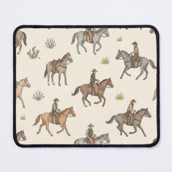 Item preview, Vintage Cowboy Riding Horses Seamless Pattern – Country Western Style designed and sold by The High Hippo.