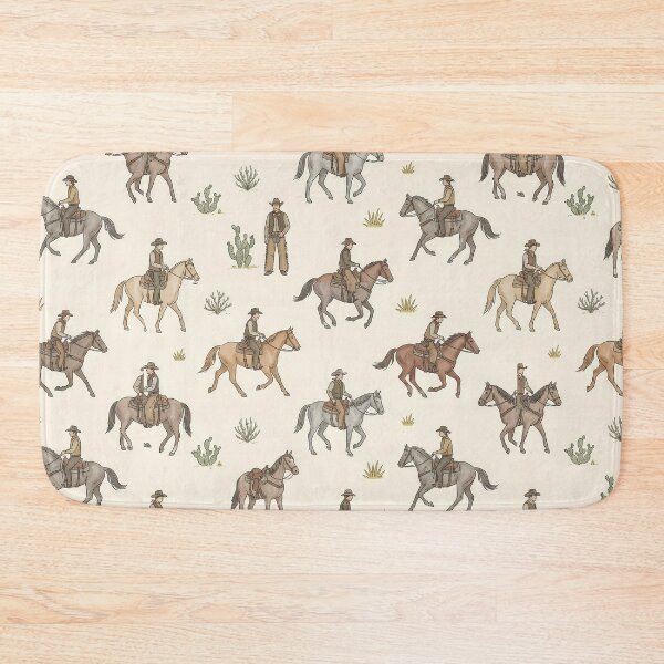 Item preview, Vintage Cowboy Riding Horses Seamless Pattern – Country Western Style designed and sold by The High Hippo.