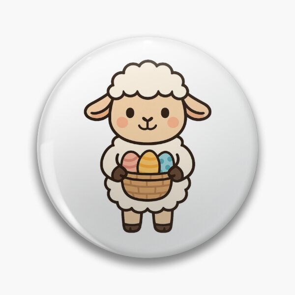 Item preview, Sweet Lamb Carrying Easter Basket – Cute Pastel Spring Animal Illustration designed and sold by Confuzz1ed.