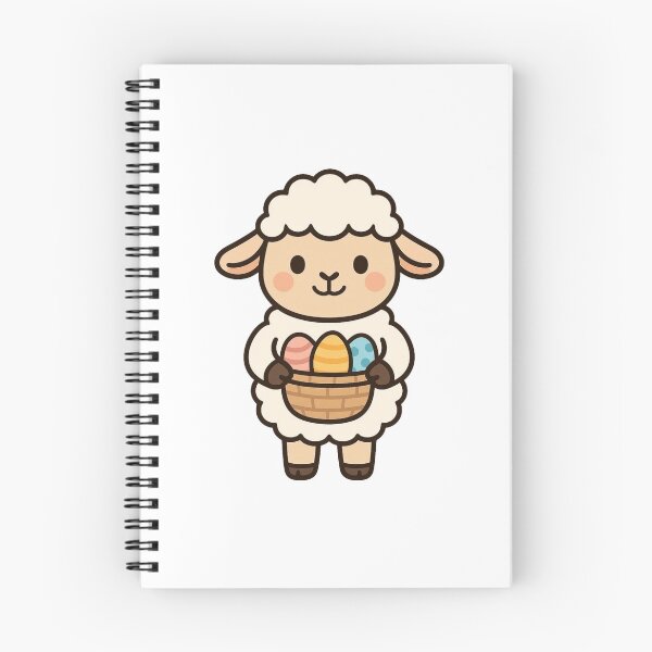 Item preview, Sweet Lamb Carrying Easter Basket – Cute Pastel Spring Animal Illustration designed and sold by Confuzz1ed.