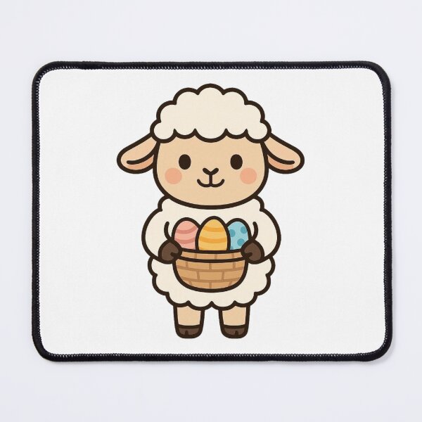 Item preview, Sweet Lamb Carrying Easter Basket – Cute Pastel Spring Animal Illustration designed and sold by Confuzz1ed.