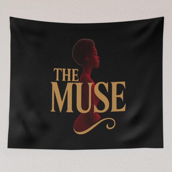 Item preview, The Muse African Woman Silhouette Gold Glitter Texture Aesthetic Portrait Art designed and sold by Altenpendinton.