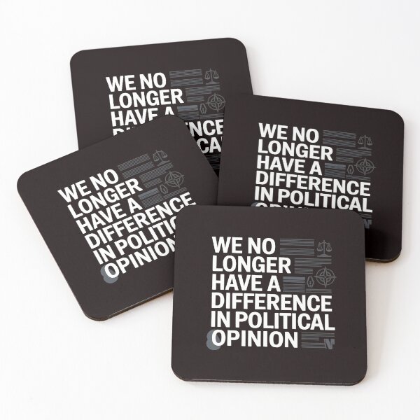Item preview, We No Longer Have a Difference in Political Opinion in Political Opinion – Retro Morality Quote Design designed and sold by Redgiant87x.