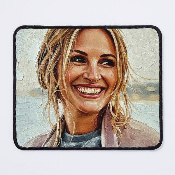 Item preview, The Golden Smile: Julia Roberts Luminous Coastal Portrait designed and sold by Art's Diner.