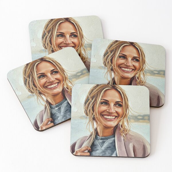 Item preview, The Golden Smile: Julia Roberts Luminous Coastal Portrait designed and sold by Art's Diner.