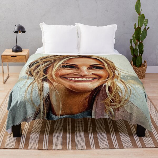 Item preview, The Golden Smile: Julia Roberts Luminous Coastal Portrait designed and sold by Art's Diner.