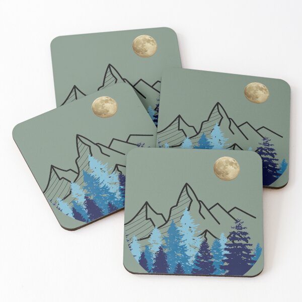 Item preview, Mountains, Pine Forest and Full Moon Nature's Peace  designed and sold by Rockyctees.