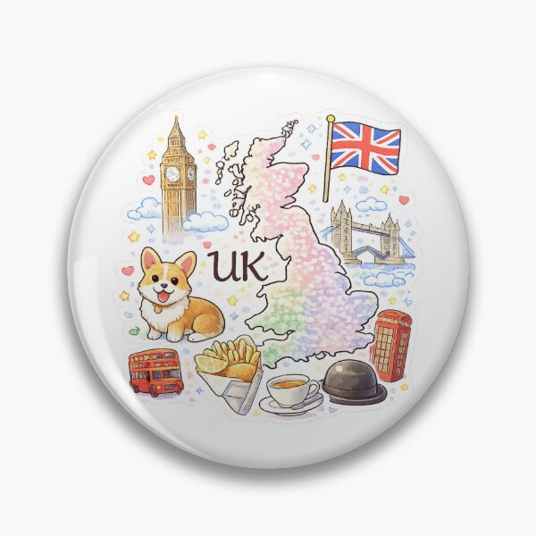 Item preview, Cute Kawaii United Kingdom Map designed and sold by MIArt Studio.