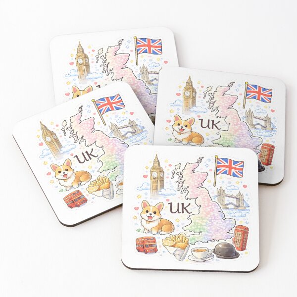Item preview, Cute Kawaii United Kingdom Map designed and sold by MIArt Studio.