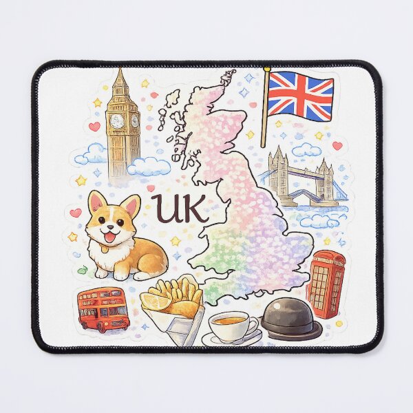 Item preview, Cute Kawaii United Kingdom Map designed and sold by MIArt Studio.
