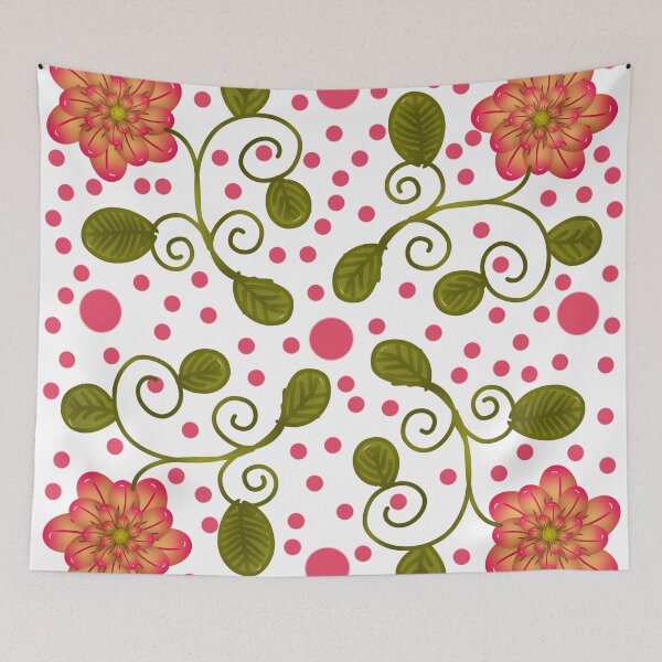 Item preview, Whimsical Pink Floral & Polka Dot Pattern designed and sold by HopeAndHustle.