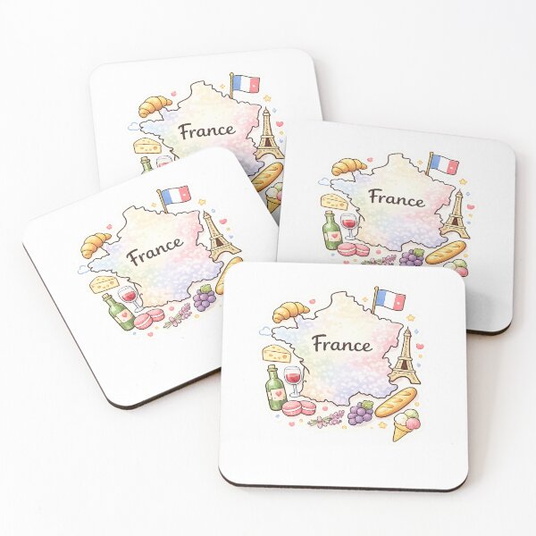 Item preview, Cute Kawaii France Map Illustration designed and sold by MIArt Studio.