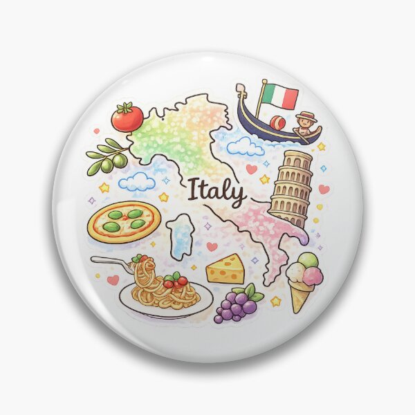 Item preview, Cute Kawaii Italy Map Illustration designed and sold by MIArt Studio.