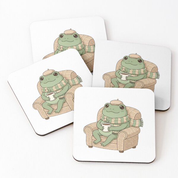 Item preview, Frog Drinking Coffee – Cozy Aesthetic Kawaii Design designed and sold by Shopex10.