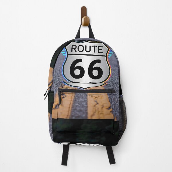 Item preview, Neon Horizon: The Iconic Route 66 Shield on Asphalt designed and sold by VibranPalette.