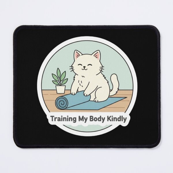 Item preview, Training My Body Kindly Cute Cat Yoga Design | Gentle Fitness Self Care Art designed and sold by SV-Creation.