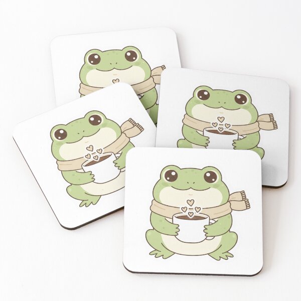 Item preview, Kawaii Frog Drinking Coffee designed and sold by Shopex10.