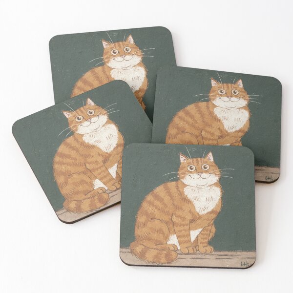 Item preview, Smug Ginger Cat Folk Art - Naive Portrait designed and sold by PictorialWhimsy.