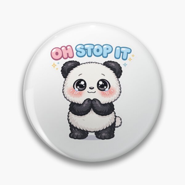 Item preview, Cute Blushing Panda “Oh Stop It” Sticker – Kawaii Shy Cartoon Aesthetic Dec bal designed and sold by aurapicks786.