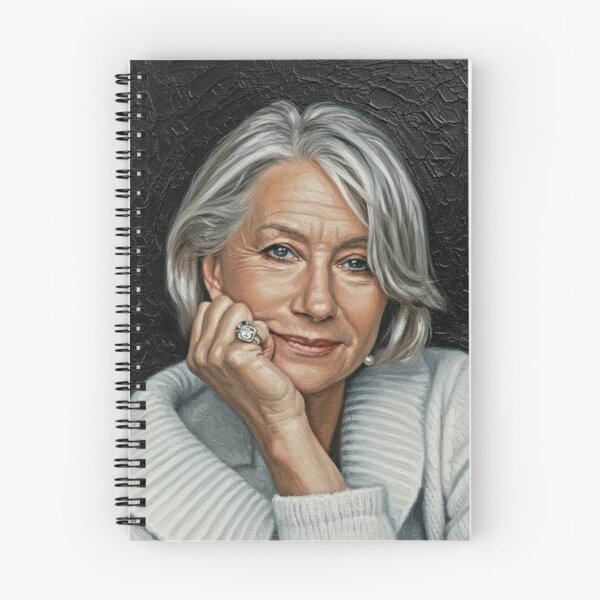 Item preview, The Dame: Helen Mirren Luminous Silver Impasto Portrait designed and sold by Art's Diner.