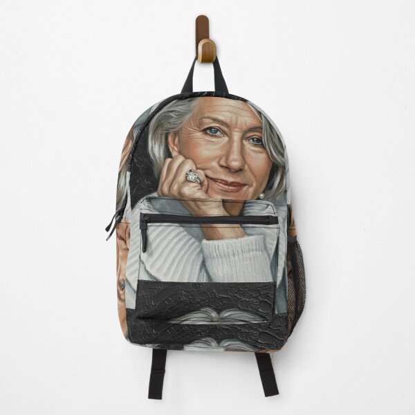 Item preview, The Dame: Helen Mirren Luminous Silver Impasto Portrait designed and sold by Art's Diner.