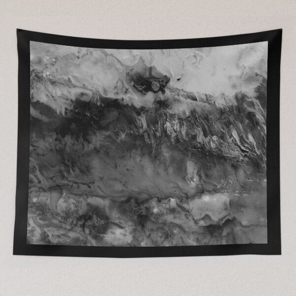 Item preview, Abstract black and white storm painting | abstract seascape | mix medium painting  designed and sold by hollycooper.
