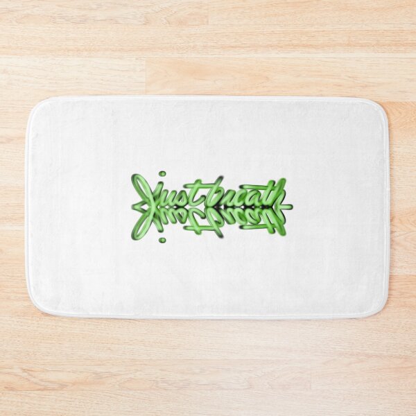 Item preview,  Just breath, green neon calligraphy script handwritten inspiration  designed and sold by hollycooper.