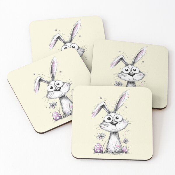 Item preview, Cute Easter Bunny with Pink Eggs & Paint Splashes 2 designed and sold by PixelQ.