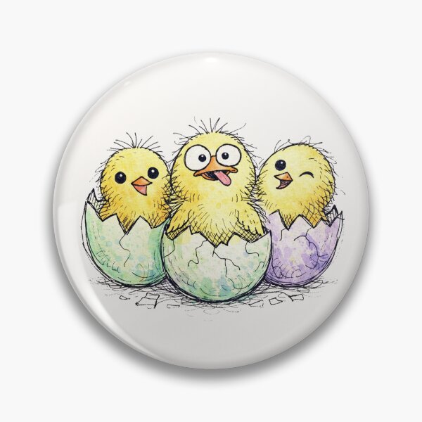 Item preview, Cute Hatching Baby Chicks Watercolor Funny Trio designed and sold by PixelQ.