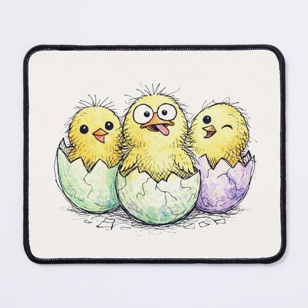 Item preview, Cute Hatching Baby Chicks Watercolor Funny Trio designed and sold by PixelQ.